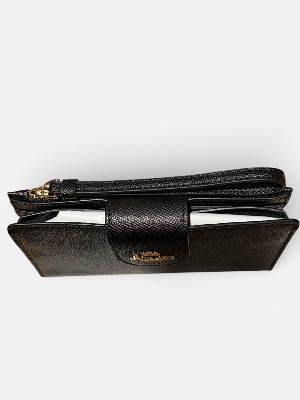 Coach Black Leather Wristlet Card Wallet - Picture 4 of 7